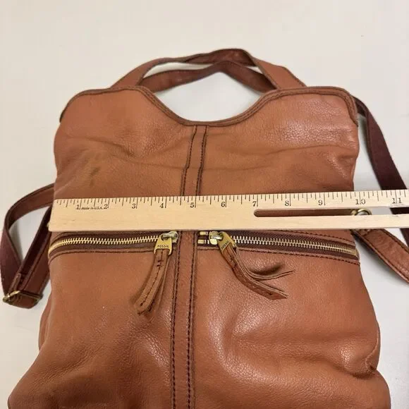 Fossil Erin Foldover Tote Shoulder Crossbody Bag Satchel Hobo Leather - Picture 10 of 16
